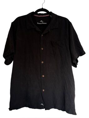 Tommy Bahama Black Silk Camp Shirt XL